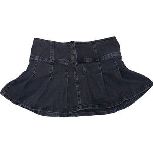 BDG Black Denim Pleated Mini Skirt - L